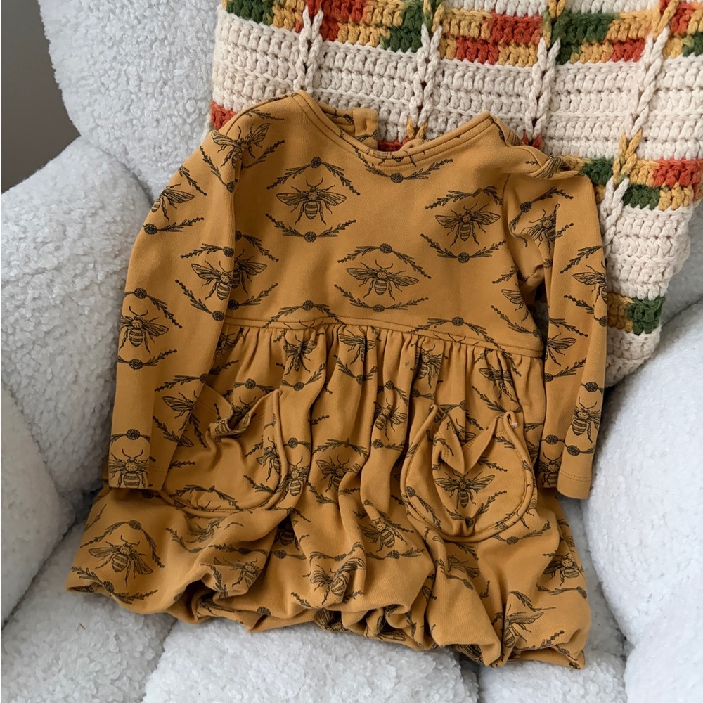 kate quinn Mustard Floral Print Dress